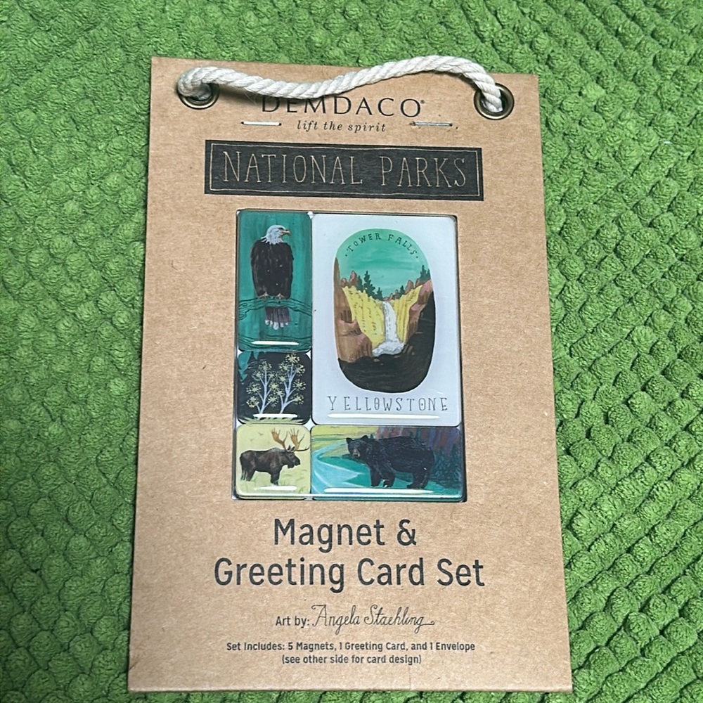 Yellow Stone National Parks Magnet & greeting card set NWT! New in Package
